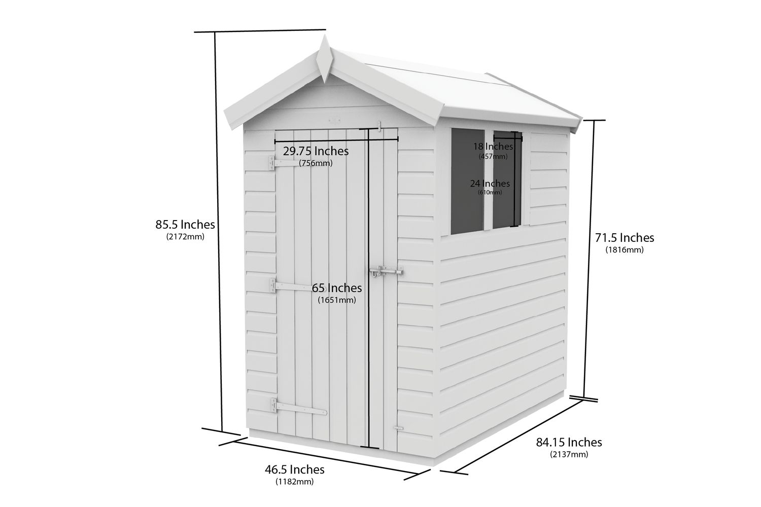 4 X 7 Apex Double Door-3