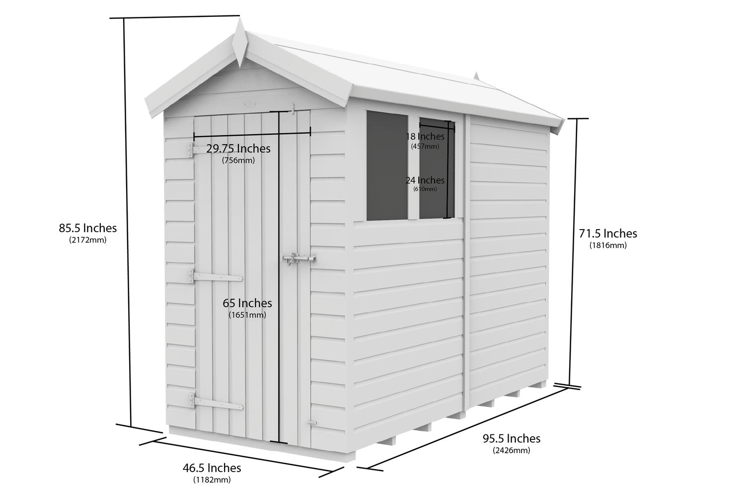 4 X 8 Apex Double Door-3