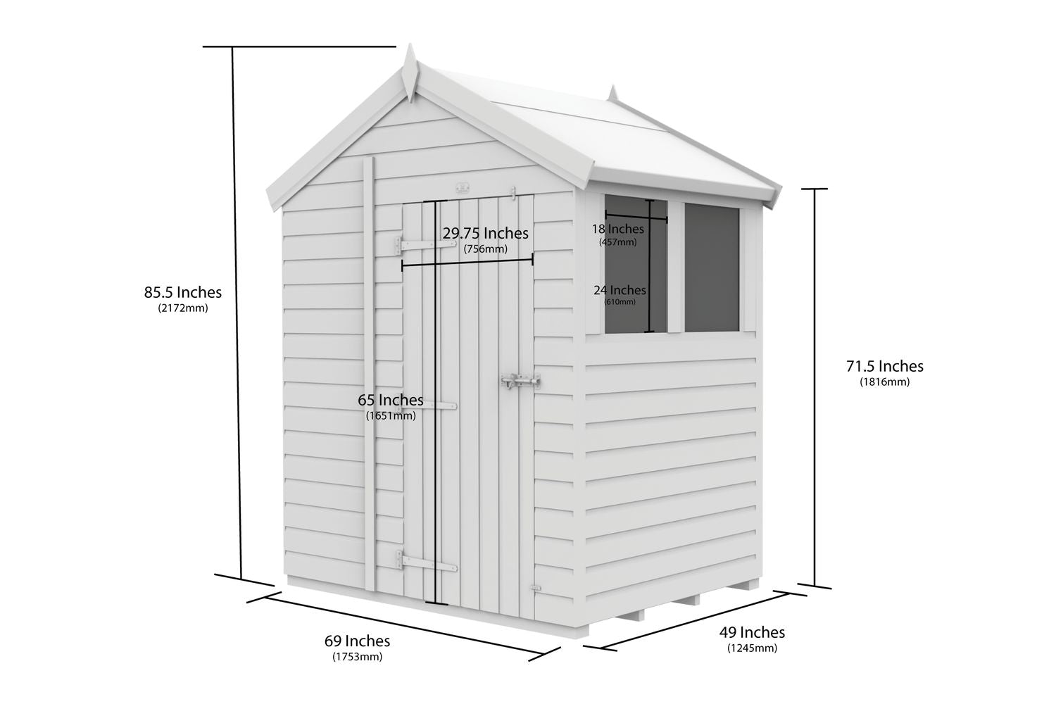 6 X 4 Apex Double Door-3
