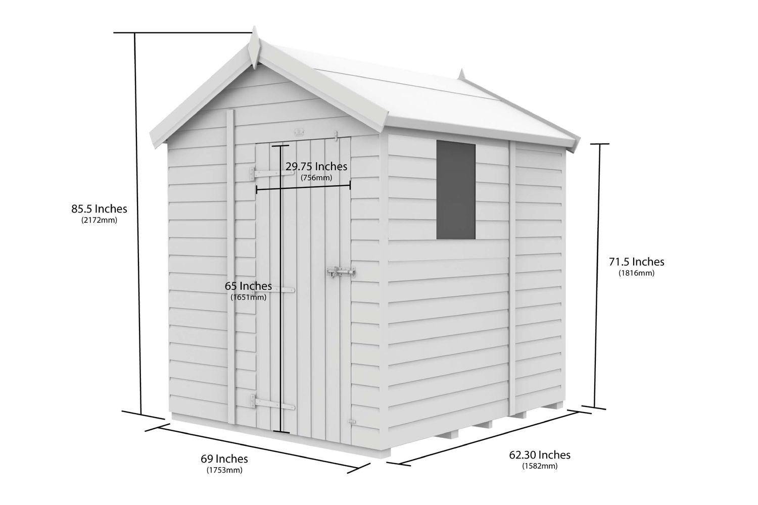 6 X 5 Apex Double Door-3