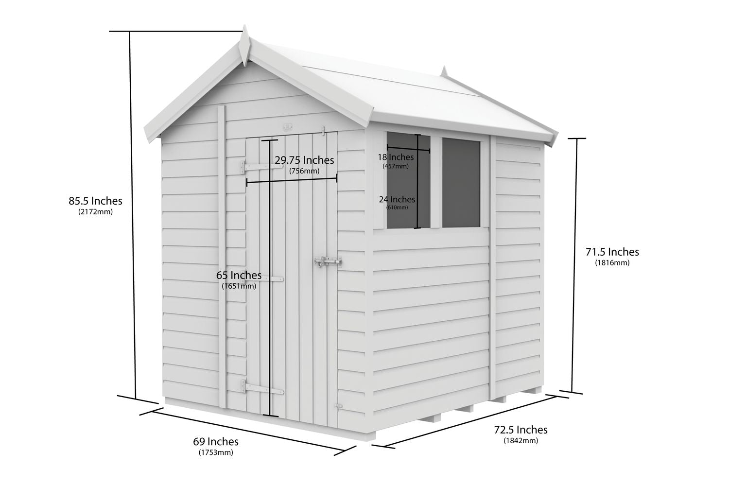 6 X 6 Apex Double Door-3