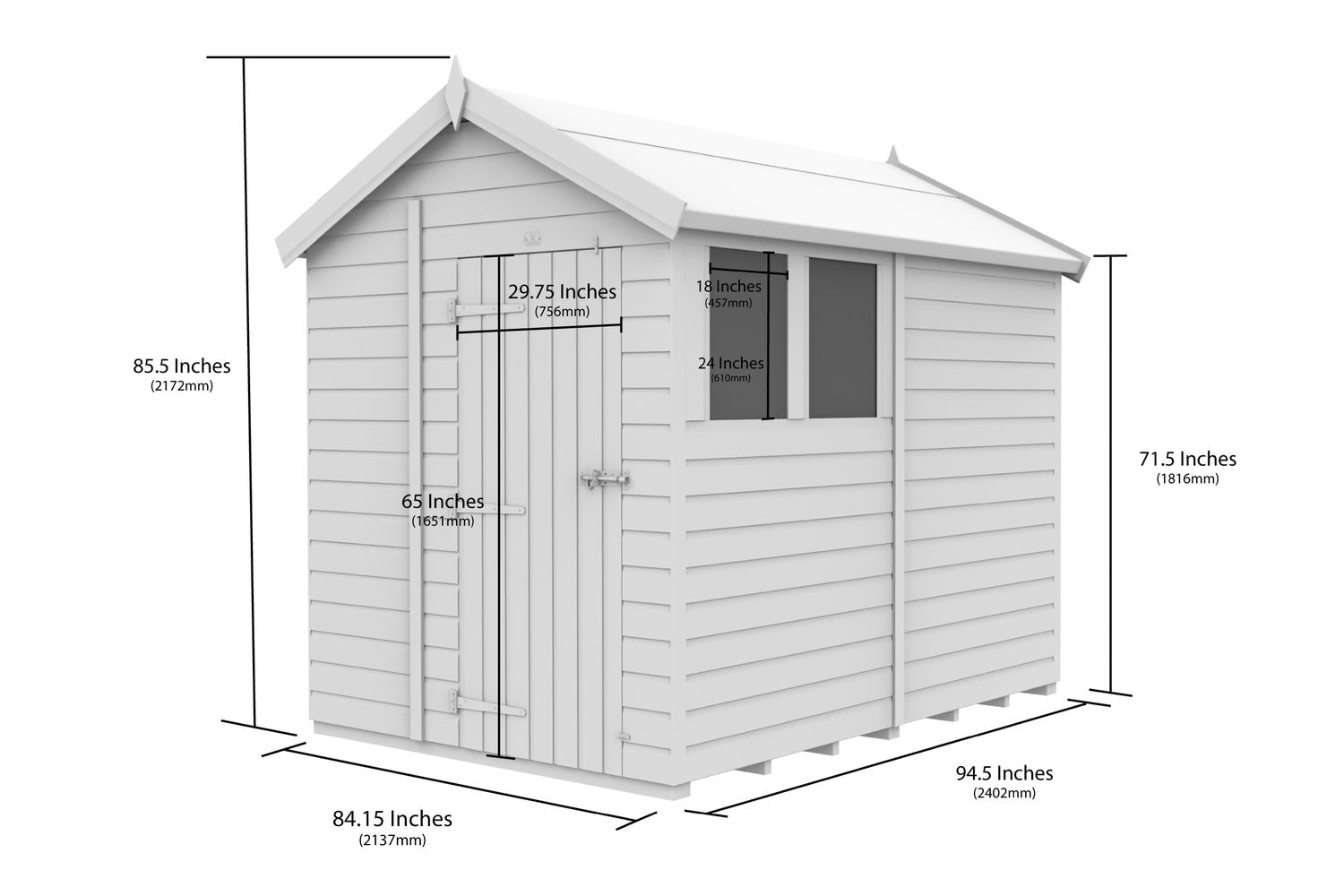 7 X 8 Apex Double Door-3