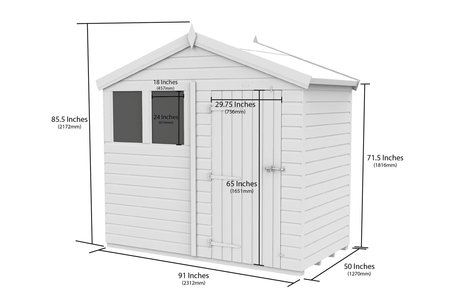 8 X 5 Apex Double Door-3