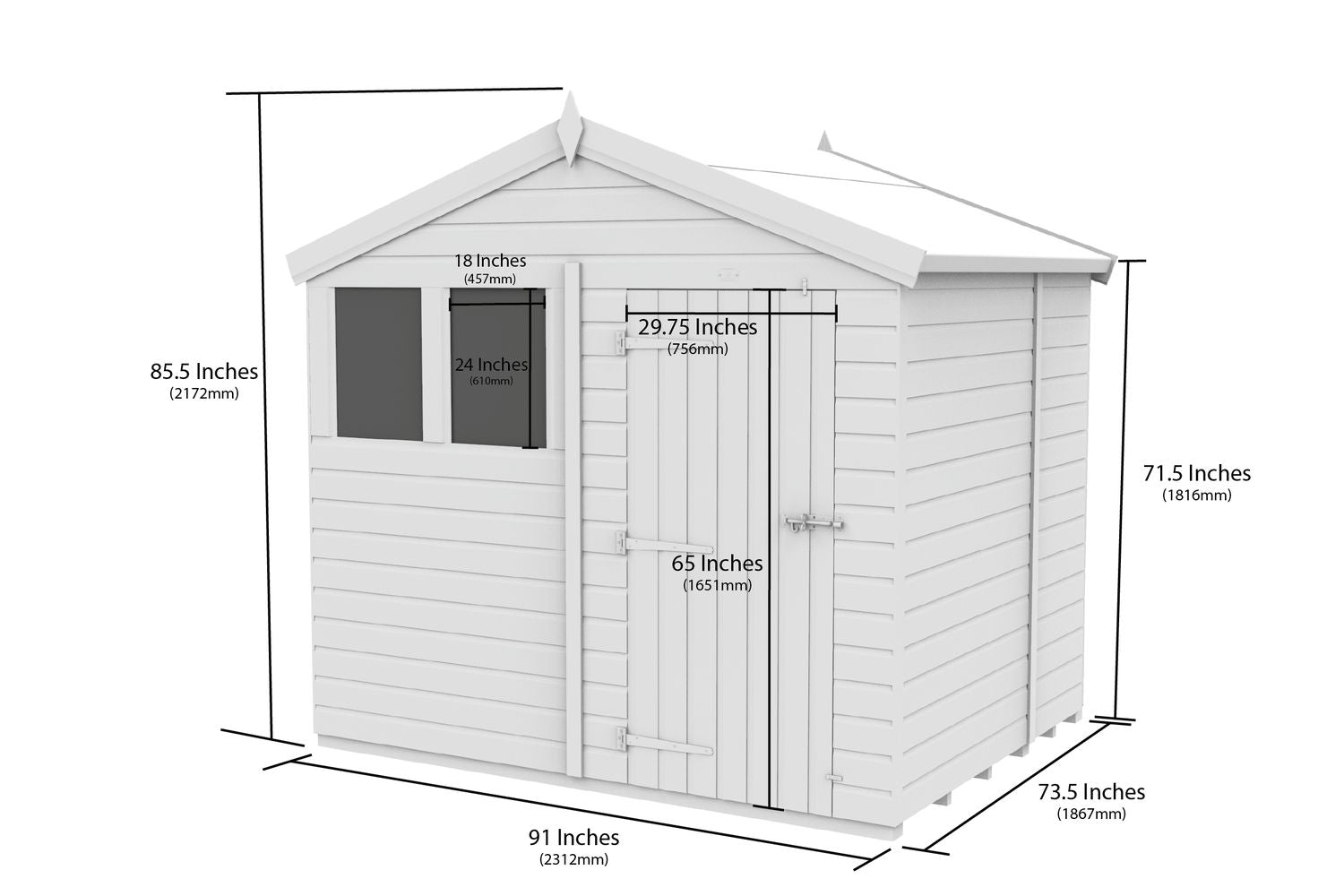 8 X 6 Apex Double Door-3