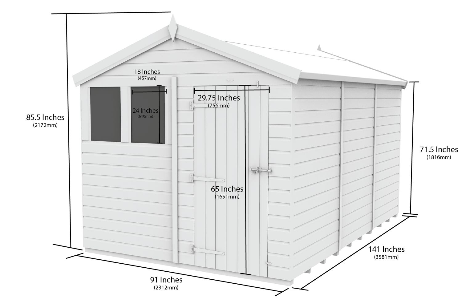 8 X 12 Apex Double Door-3