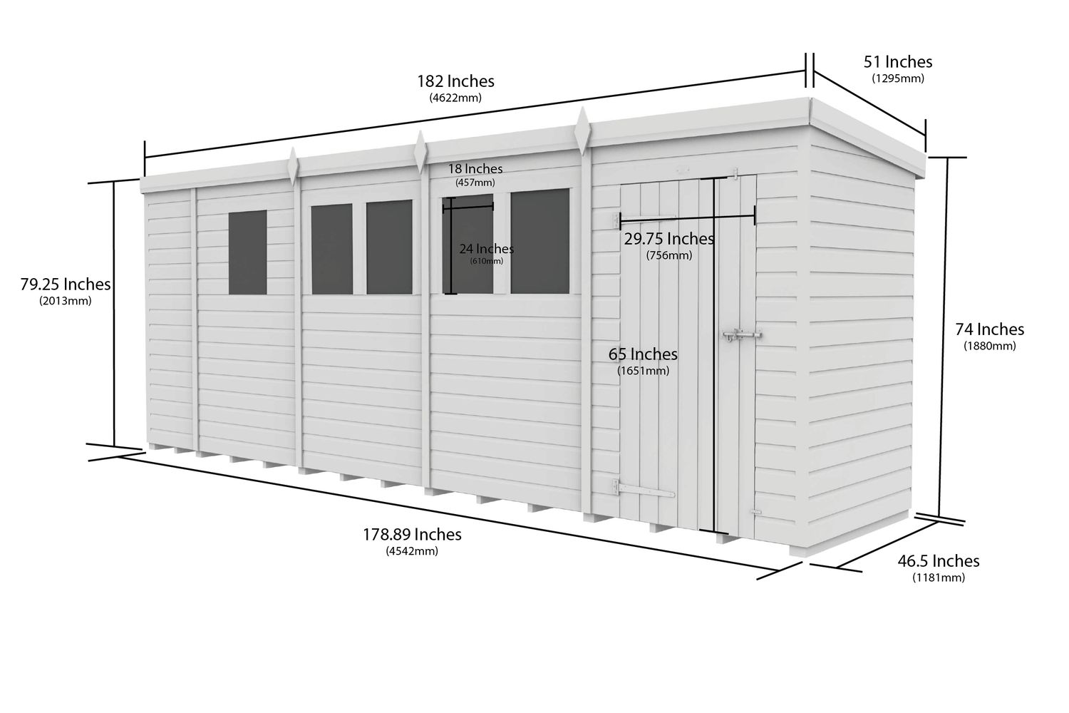 17 X 4 Pent Shed-3
