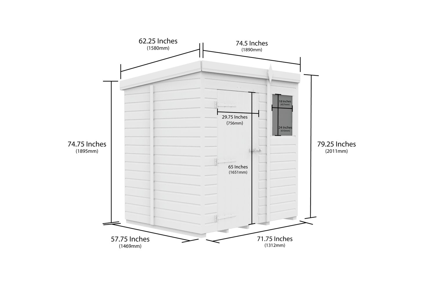 6 X 5 Pent Shed-3