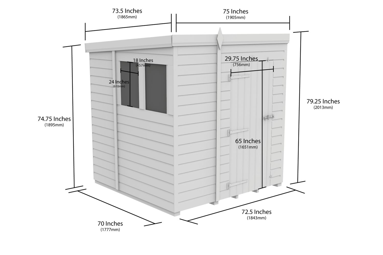 6 X 6 Pent Shed-3