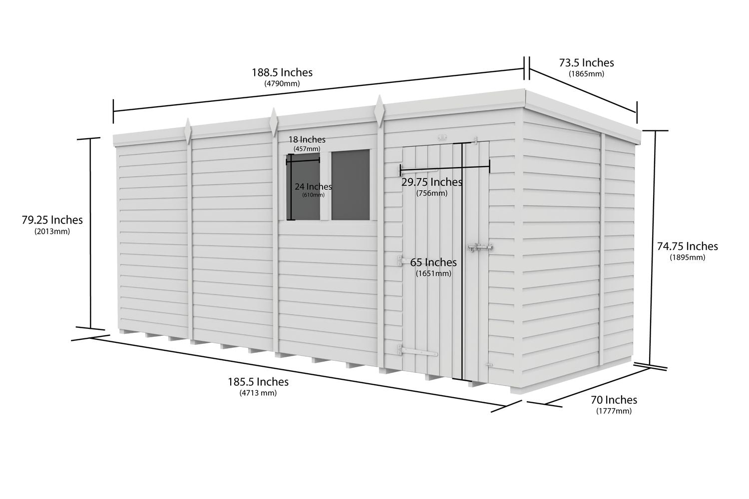 13 X 6 Pent Shed-3