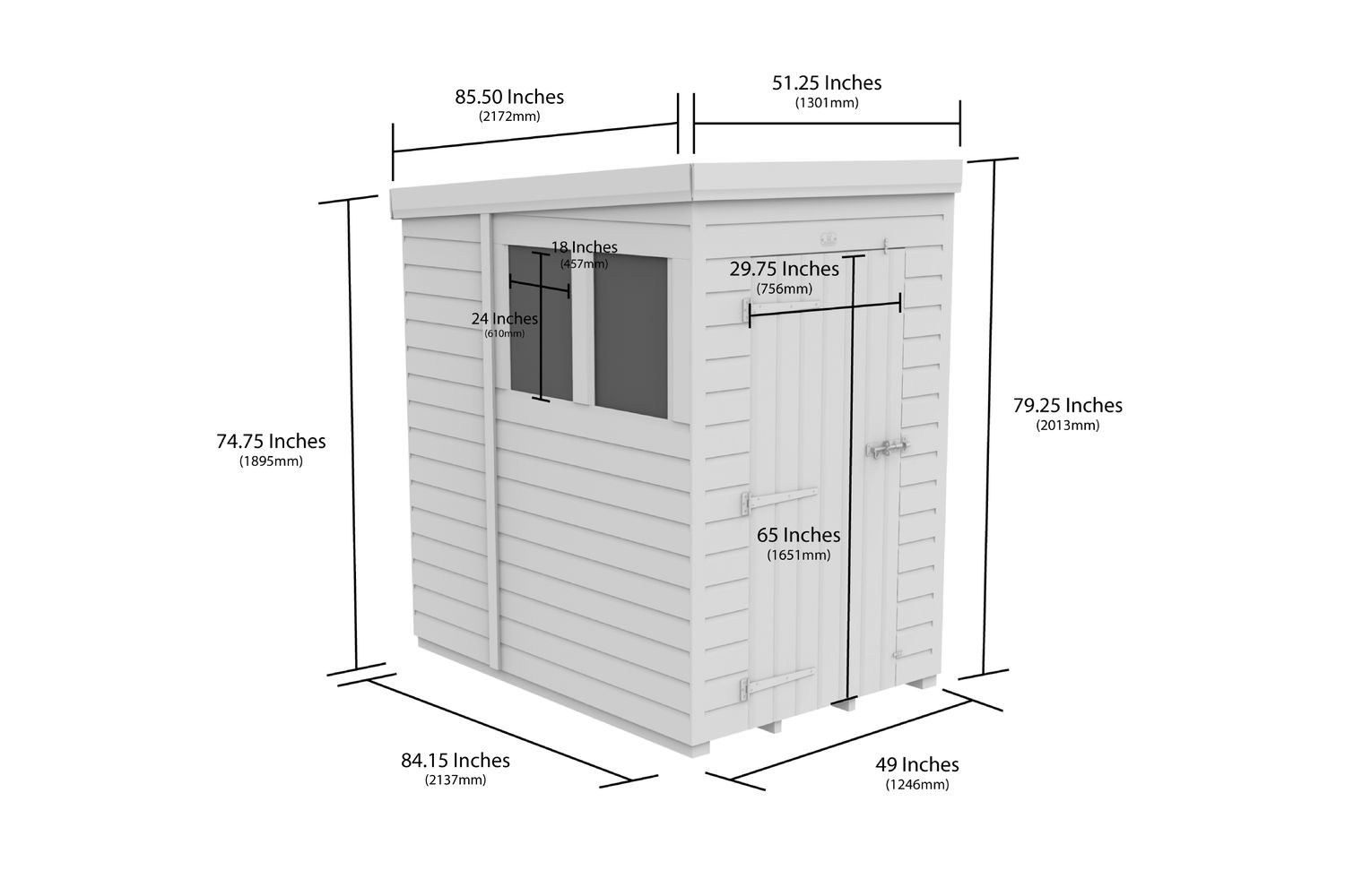 4 X 7 Pent Shed-3