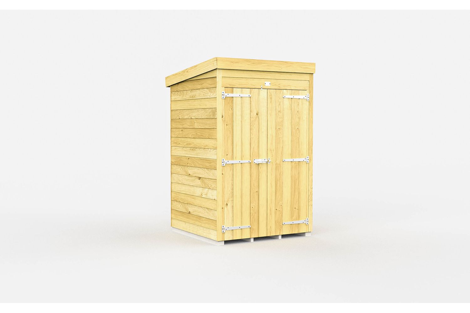 4 X 4 Pent Shed Double Door-2