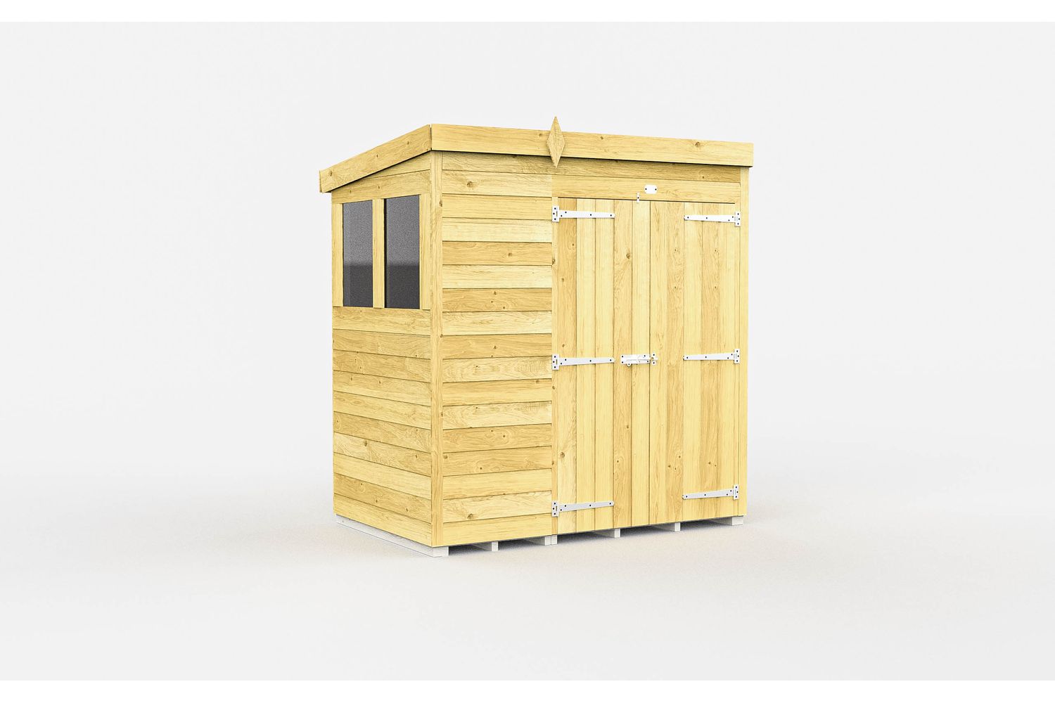 7 X 4 Pent Shed Double Door