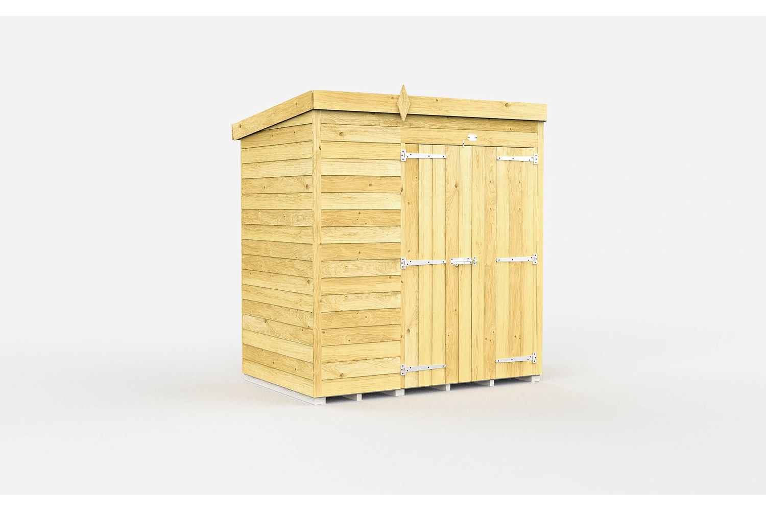 7 X 4 Pent Shed Double Door-2