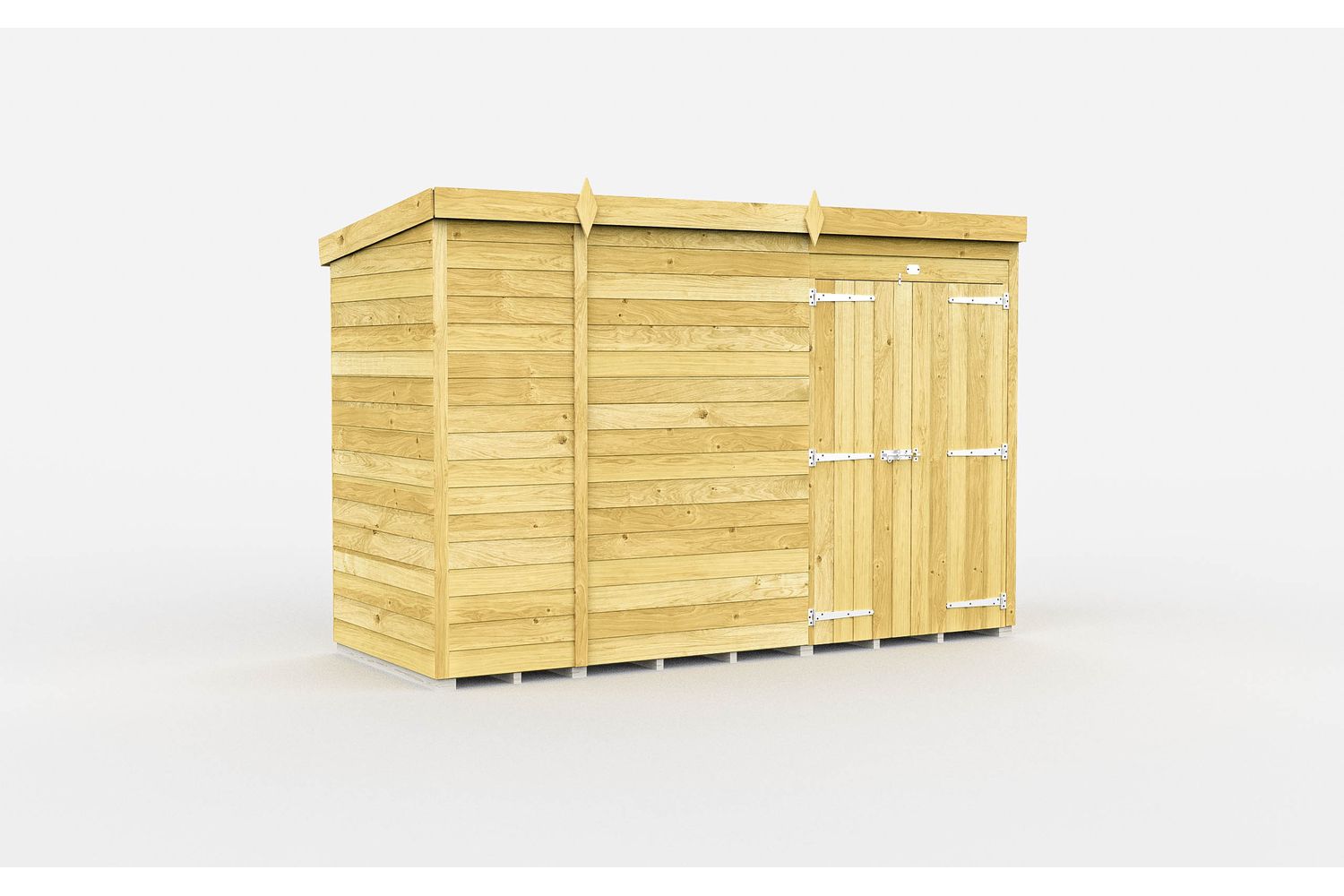 10 X 4 Pent Shed Double Door-2