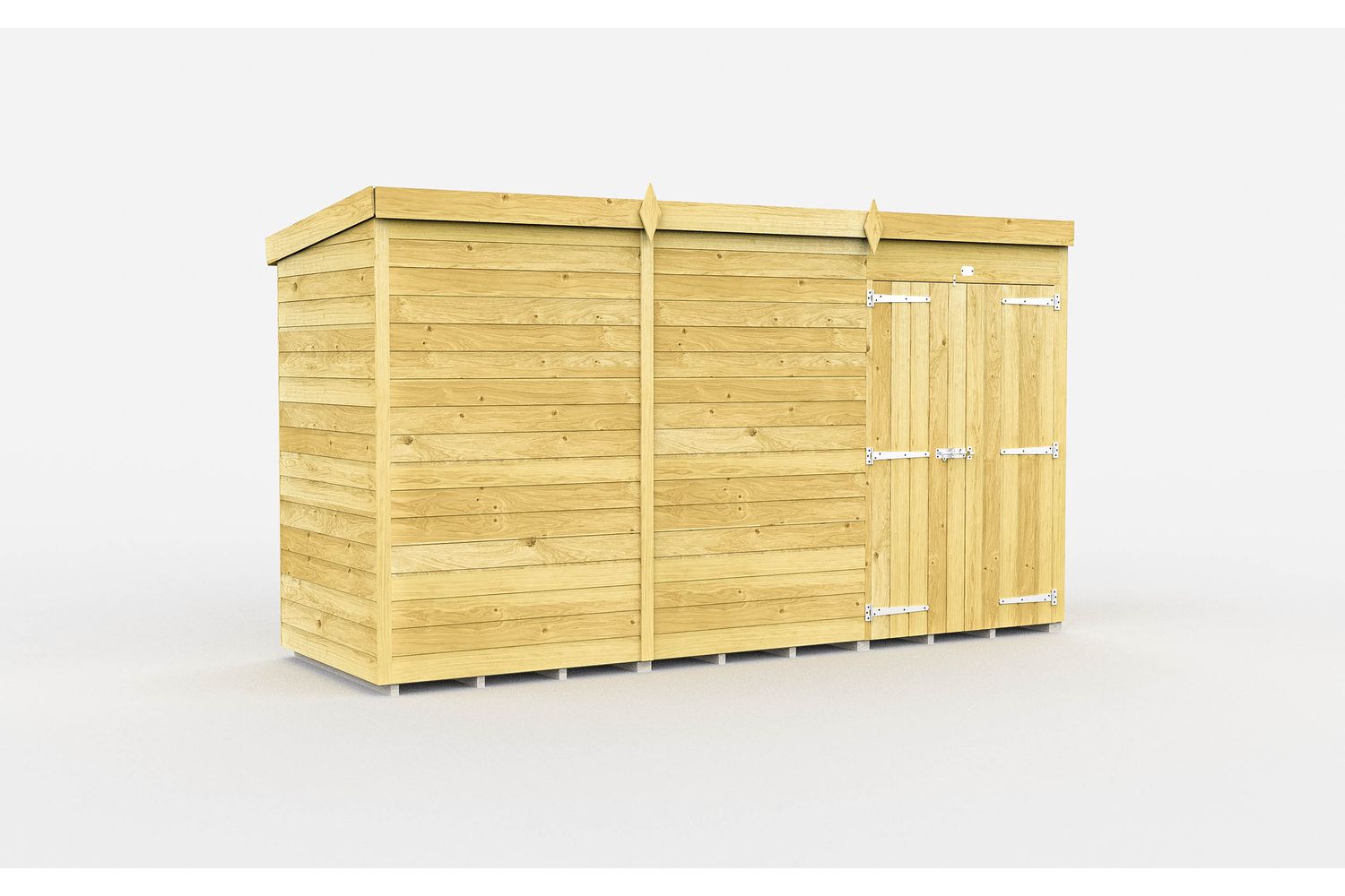 12 X 4 Pent Shed Double Door-2