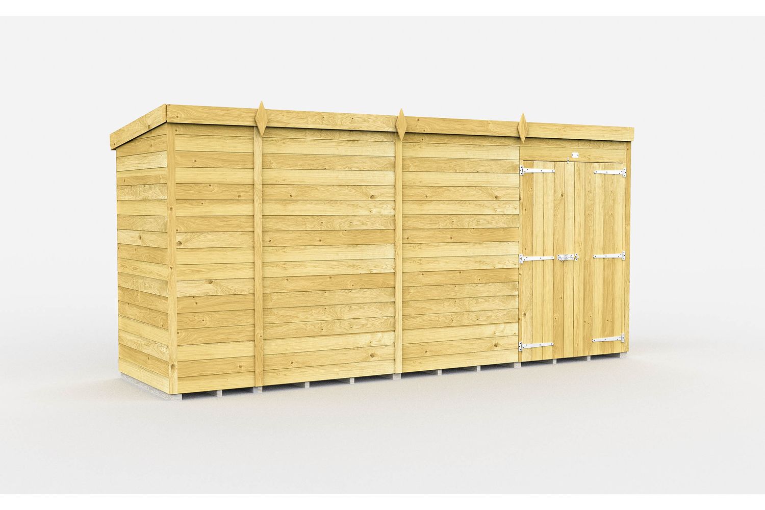 14 X 4 Pent Shed Double Door-2