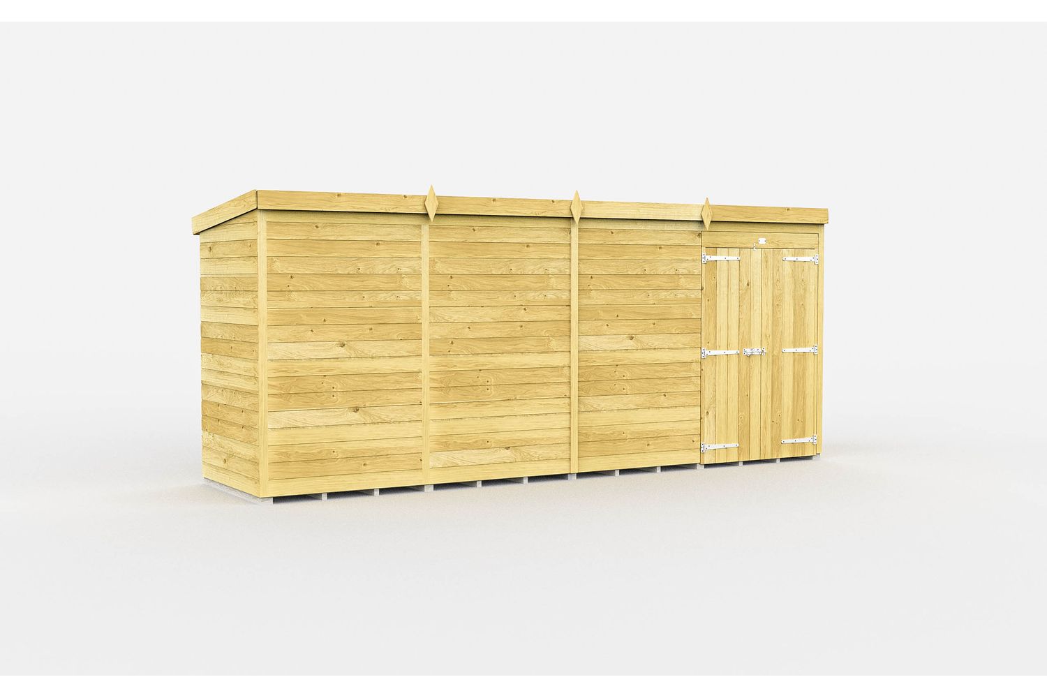 15 X 4 Pent Shed Double Door-2