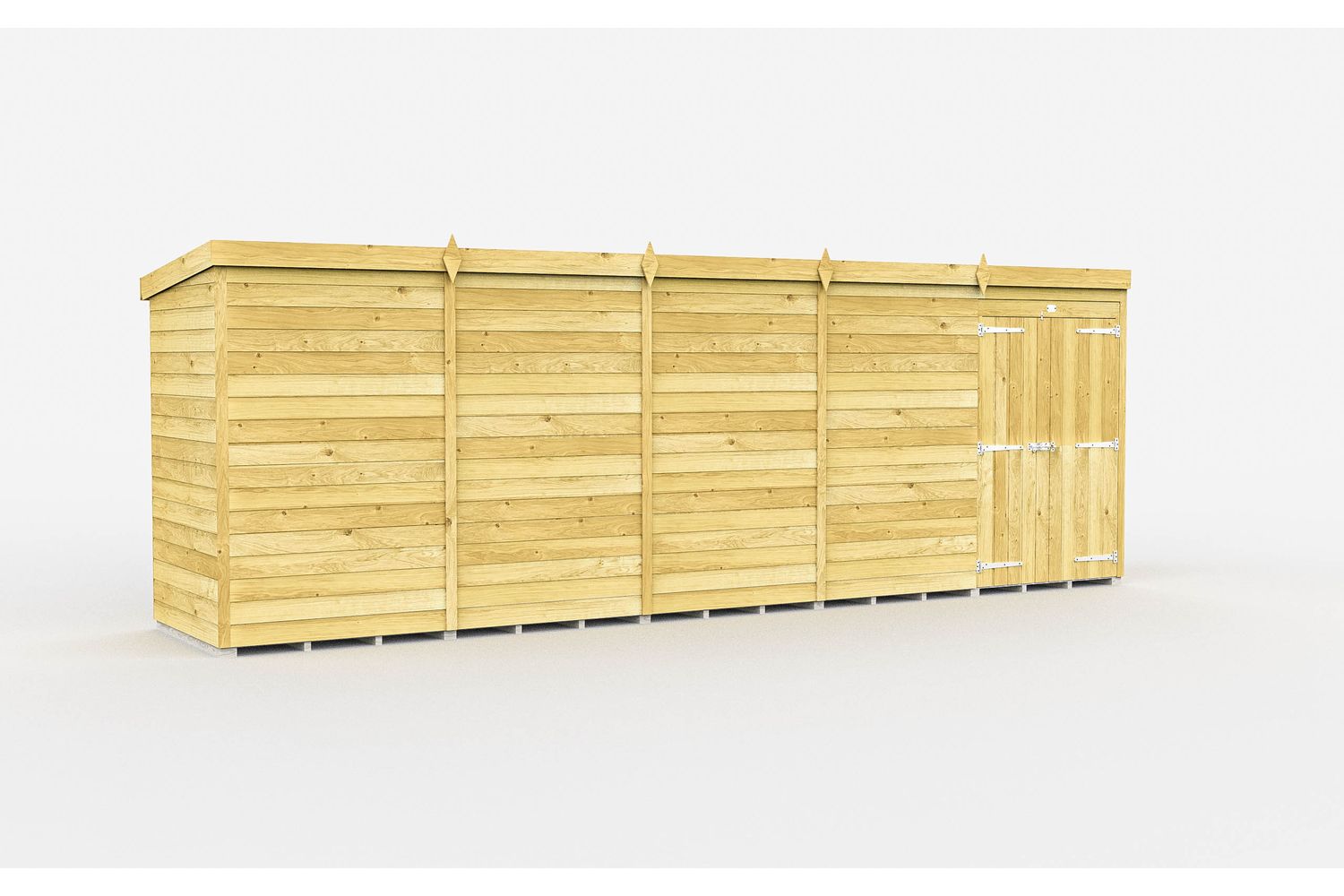 19 X 4 Pent Shed Double Door-2