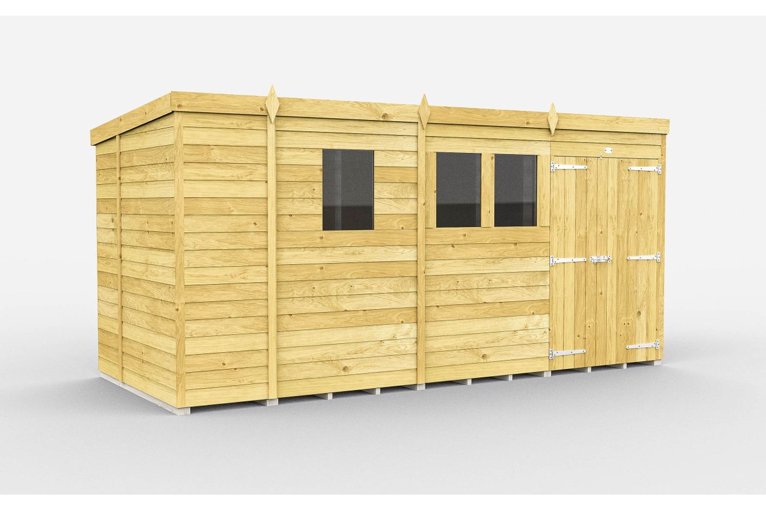 13 X 5 Pent Shed Double Door