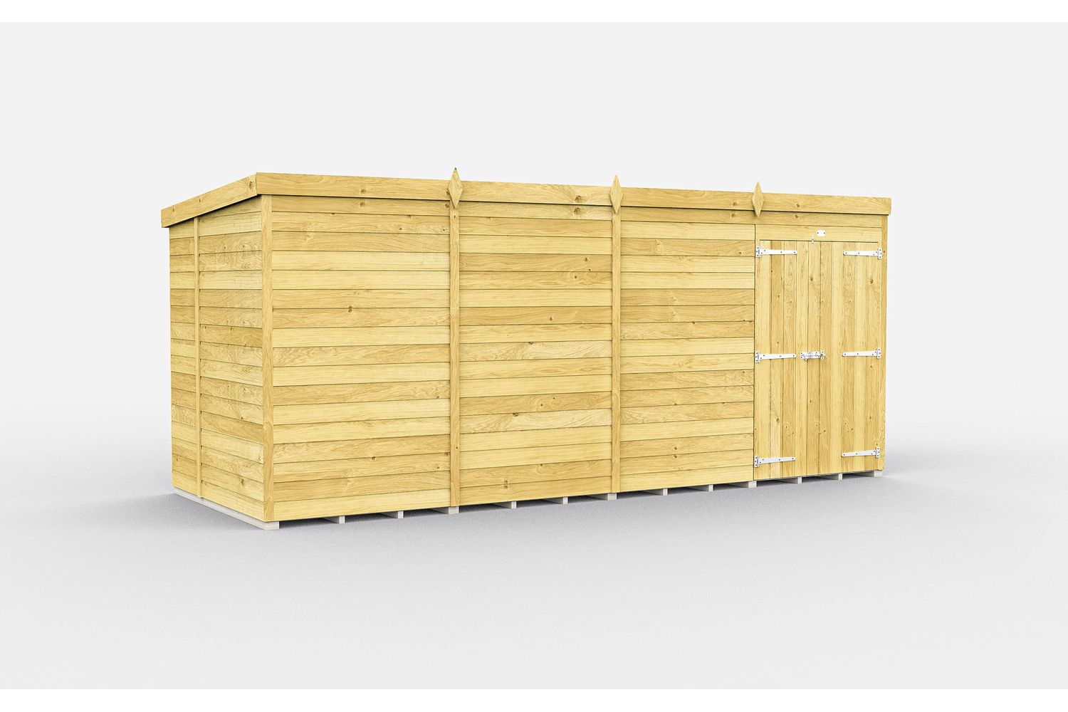 15 X 5 Pent Shed Double Door-2