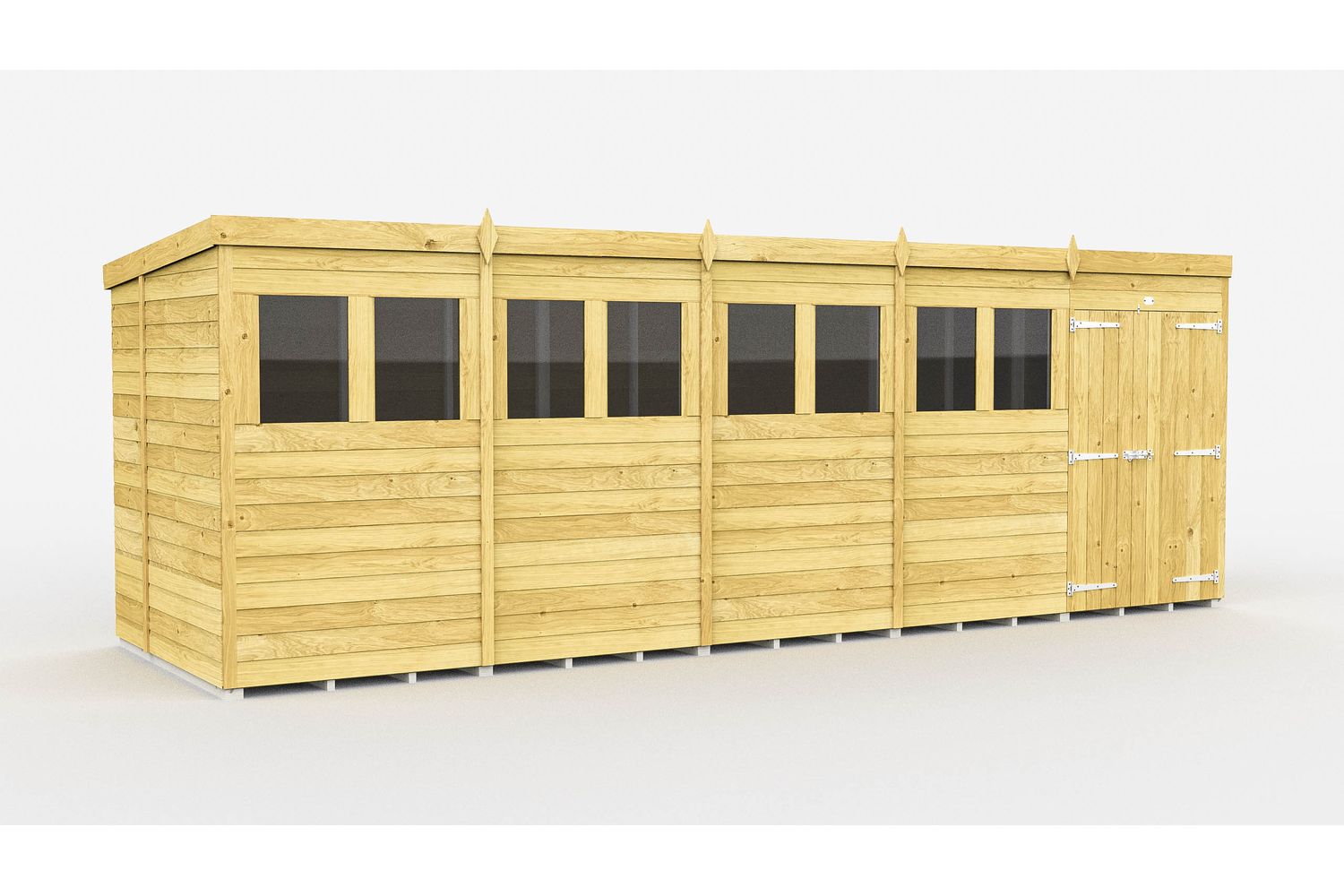 20 X 5 Pent Shed Double Door