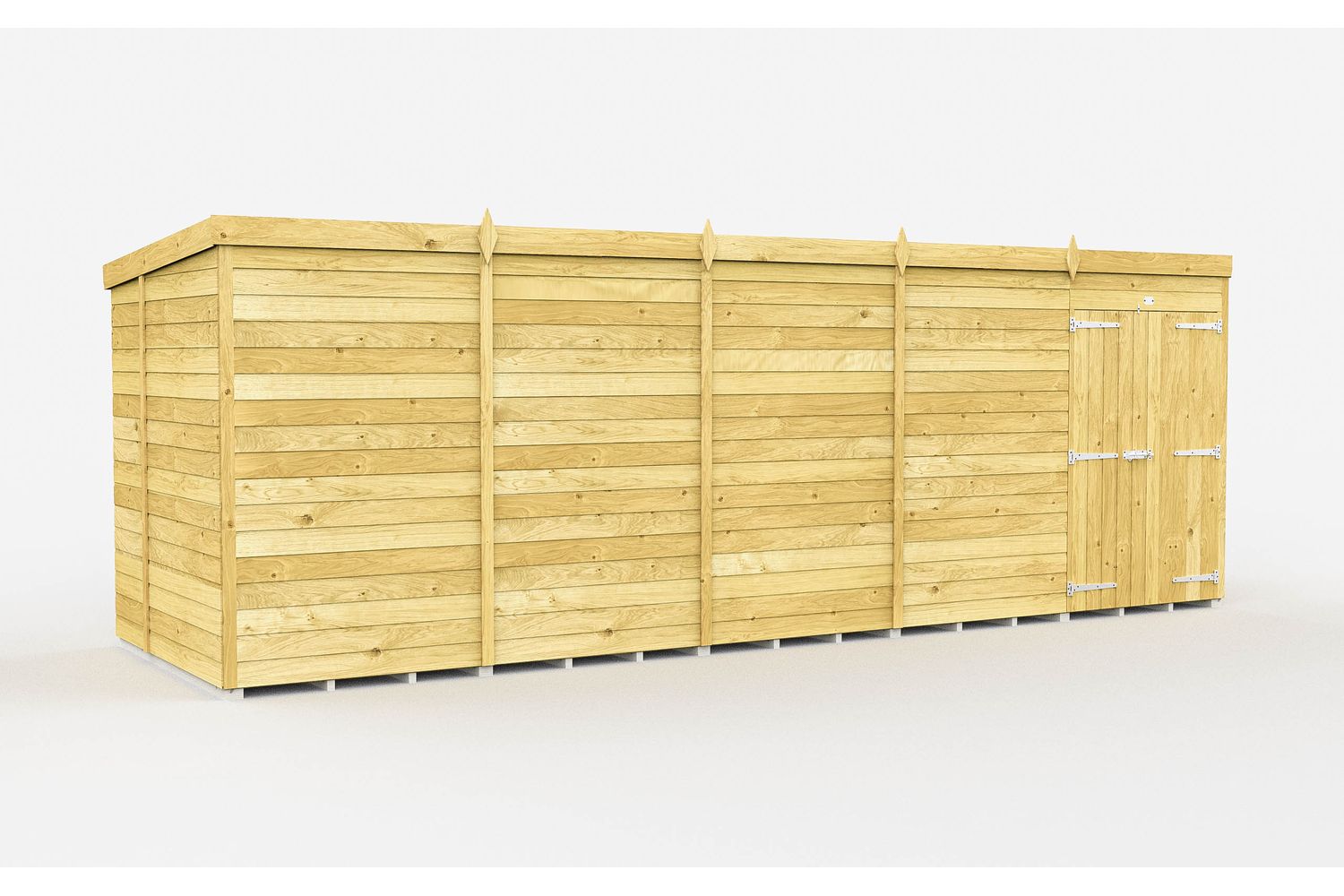 20 X 5 Pent Shed Double Door-2
