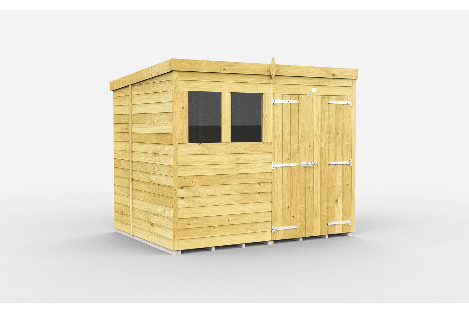 8 X 6 Pent Shed Double Door