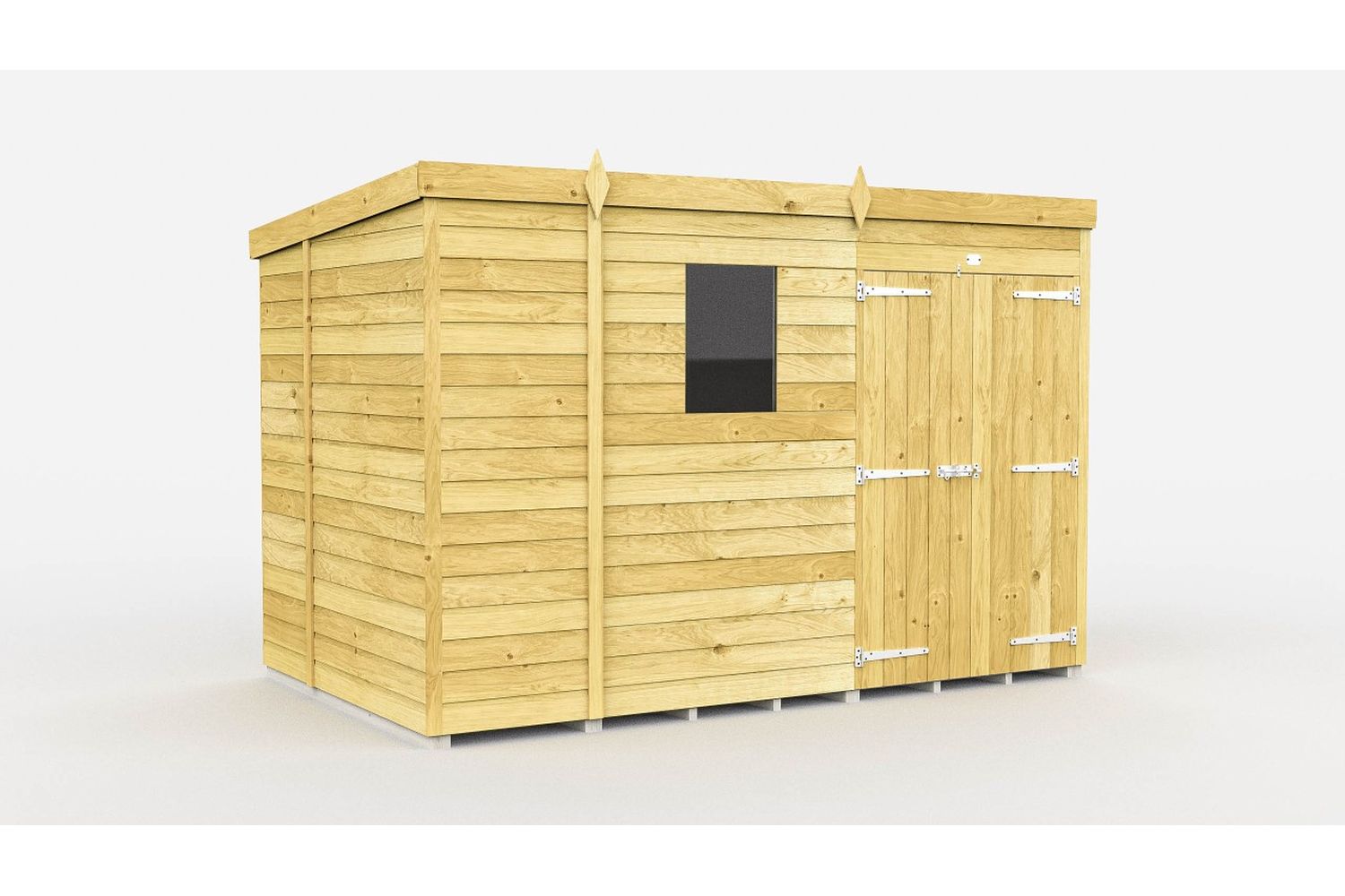 9 X 6 Pent Shed Double Door