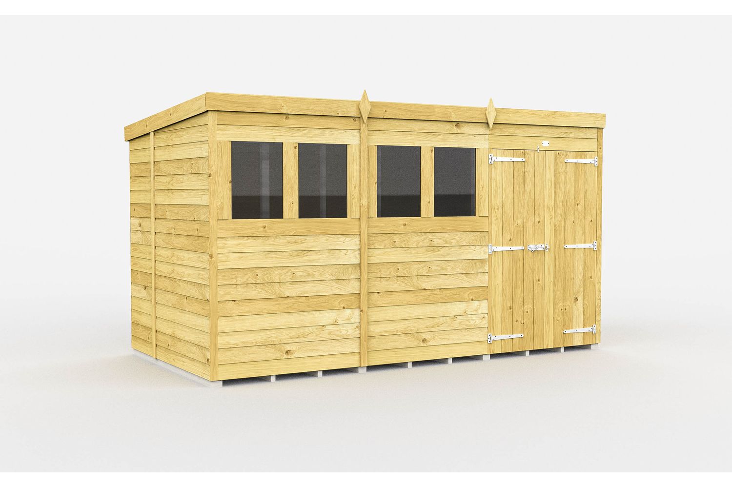 12 X 6 Pent Shed Double Door