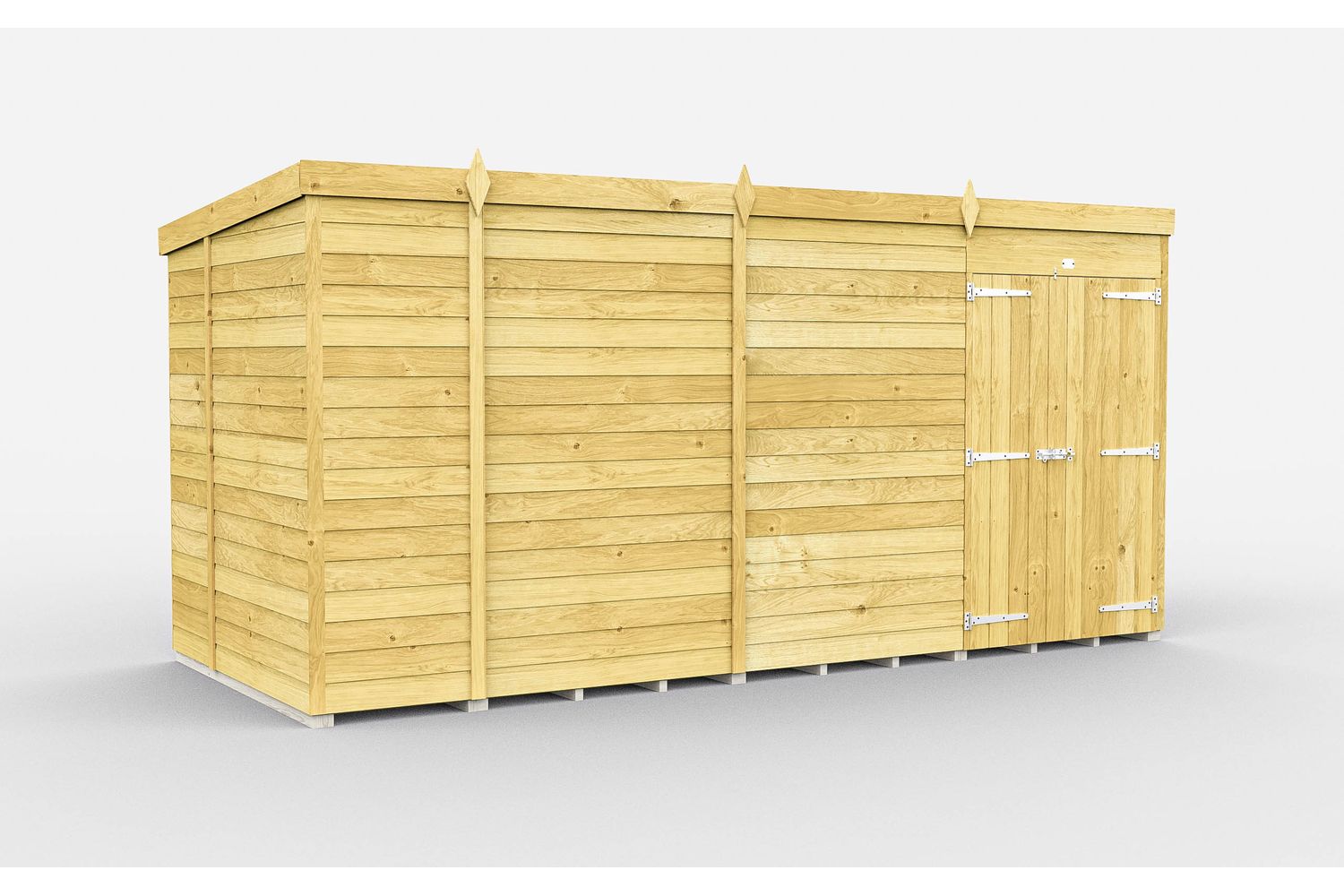 13 X 6 Pent Shed Double Door-2