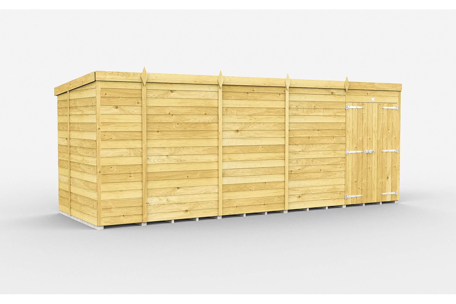 19 X 6 Pent Shed Double Door-2