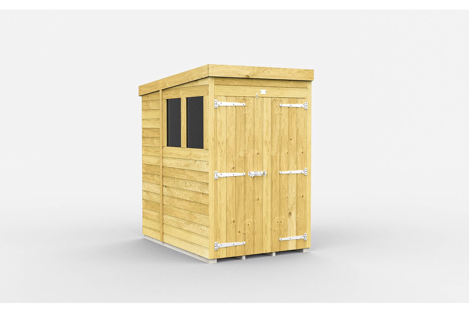 4 X 7 Pent Shed Double Door