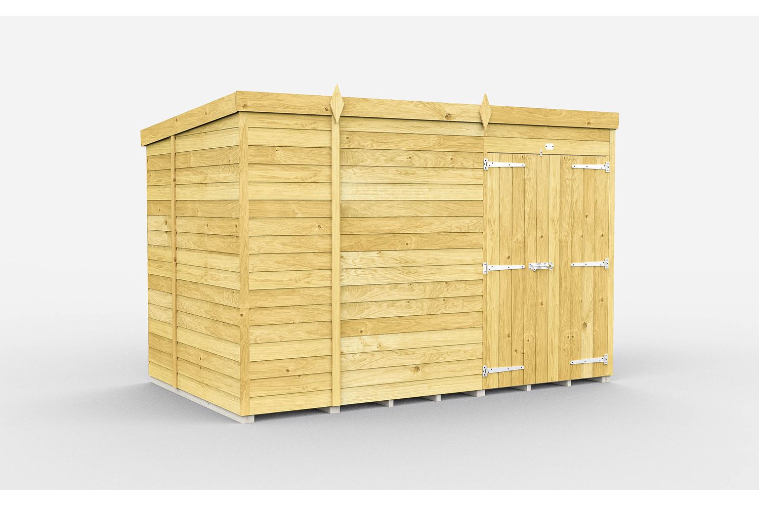 9 X 7 Pent Shed Double Door-2