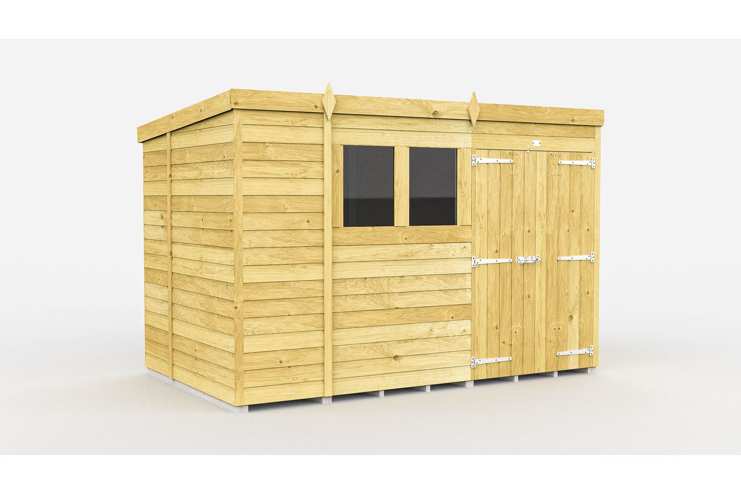 10 X 7 Pent Shed Double Door