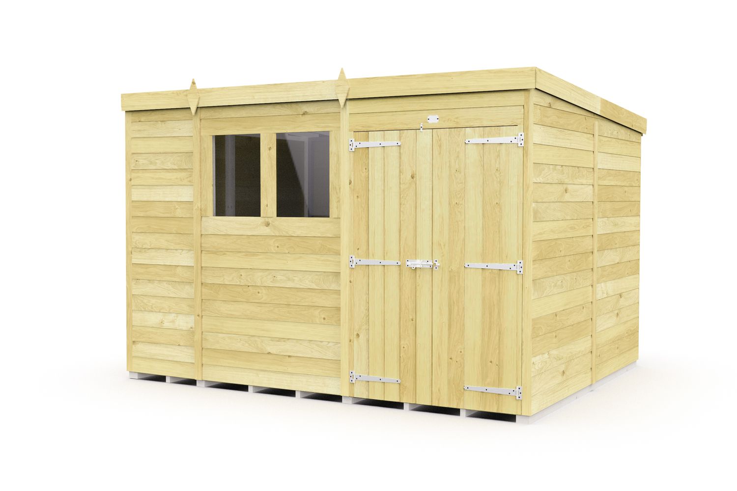 10 X 8 Pent Shed Double Door