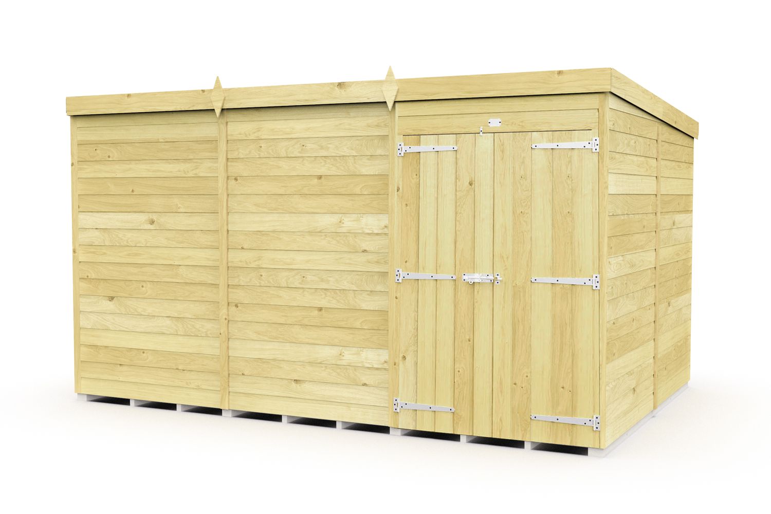 12 X 8 Pent Shed Double Door-2