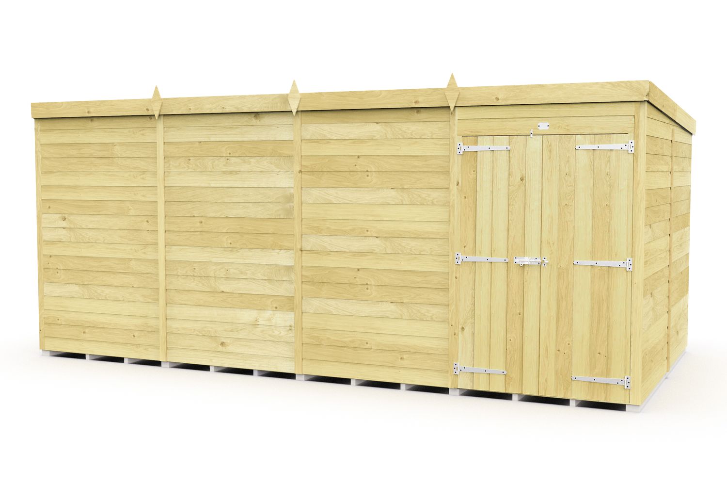 16 X 8 Pent Shed Double Door-2