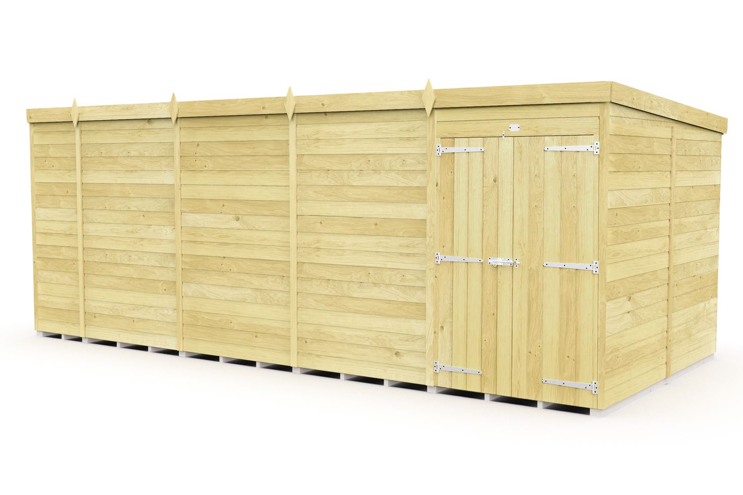 17 X 8 Pent Shed Double Door-2