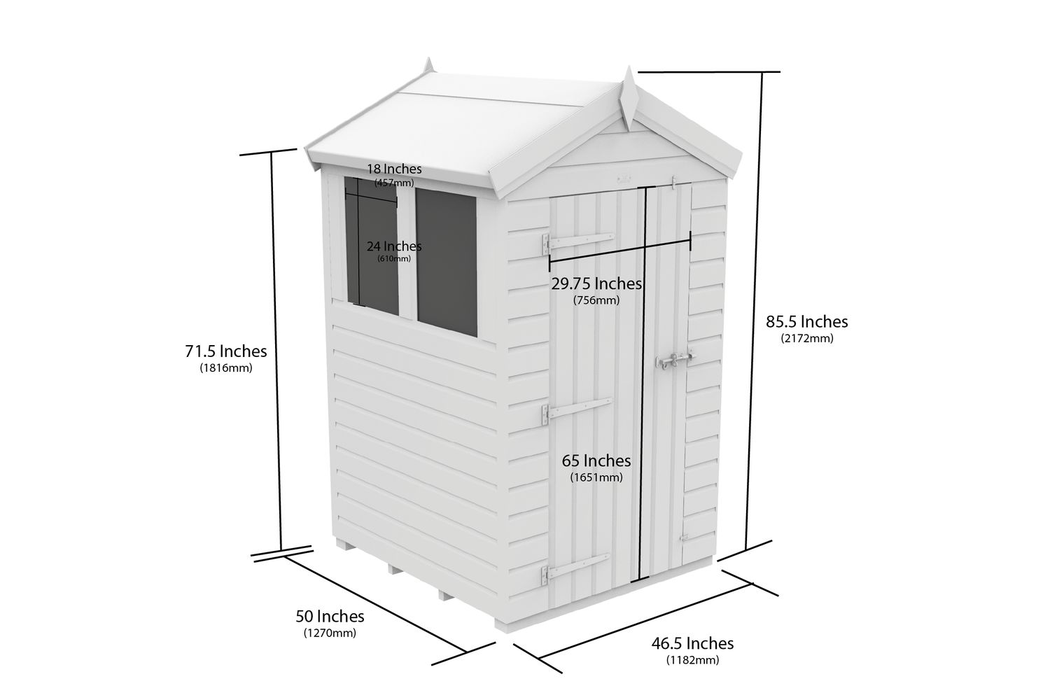 4 X 4 Apex Security Shed-2