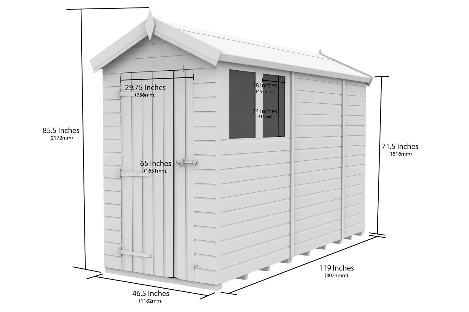 4 X 10 Apex Security Shed-2