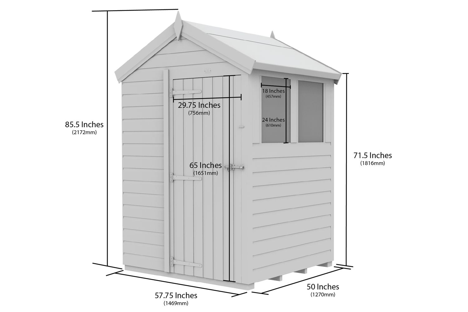 5 X 4 Apex Security Shed-2