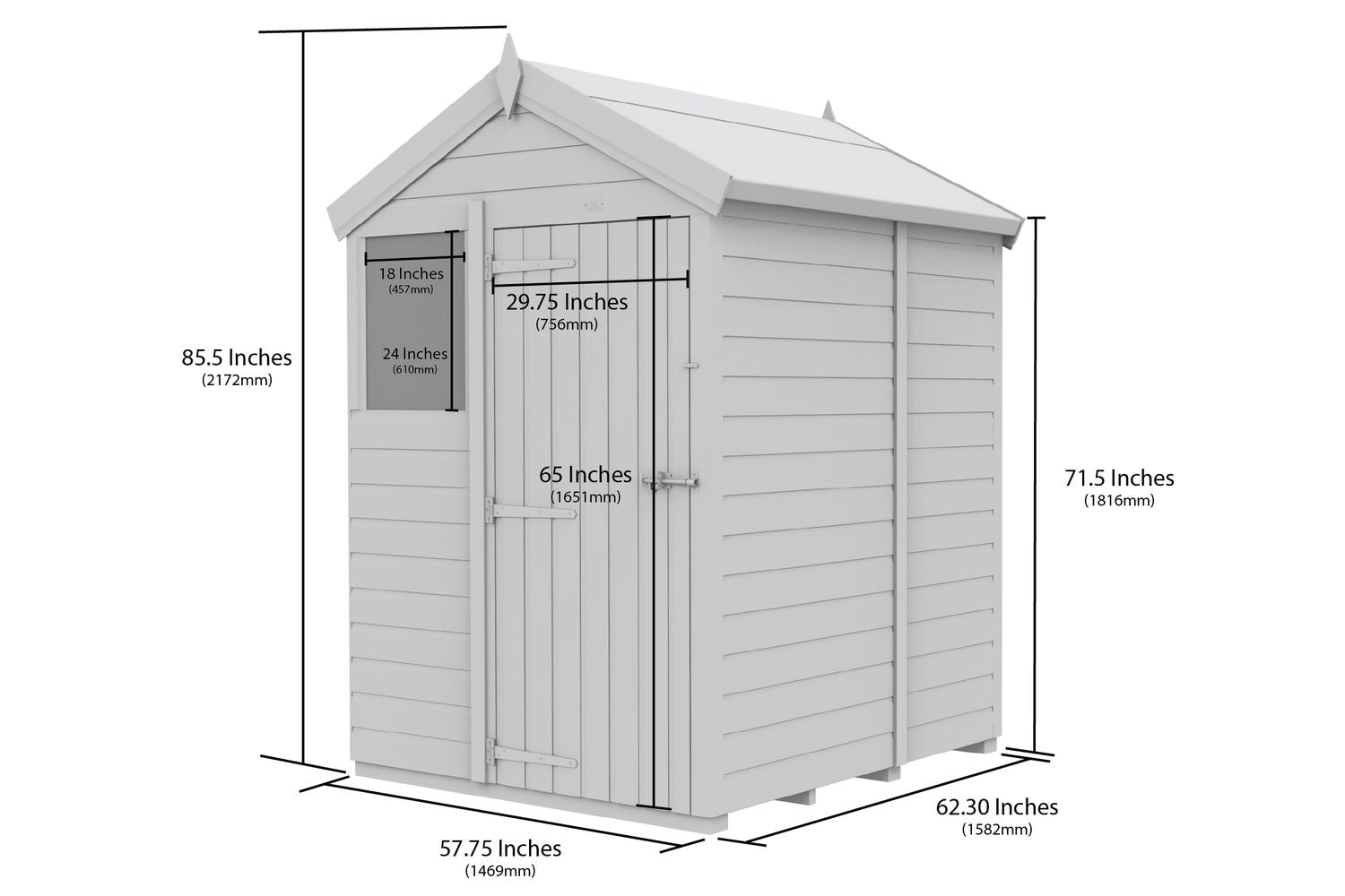 5 X 5 Apex Security Shed-2