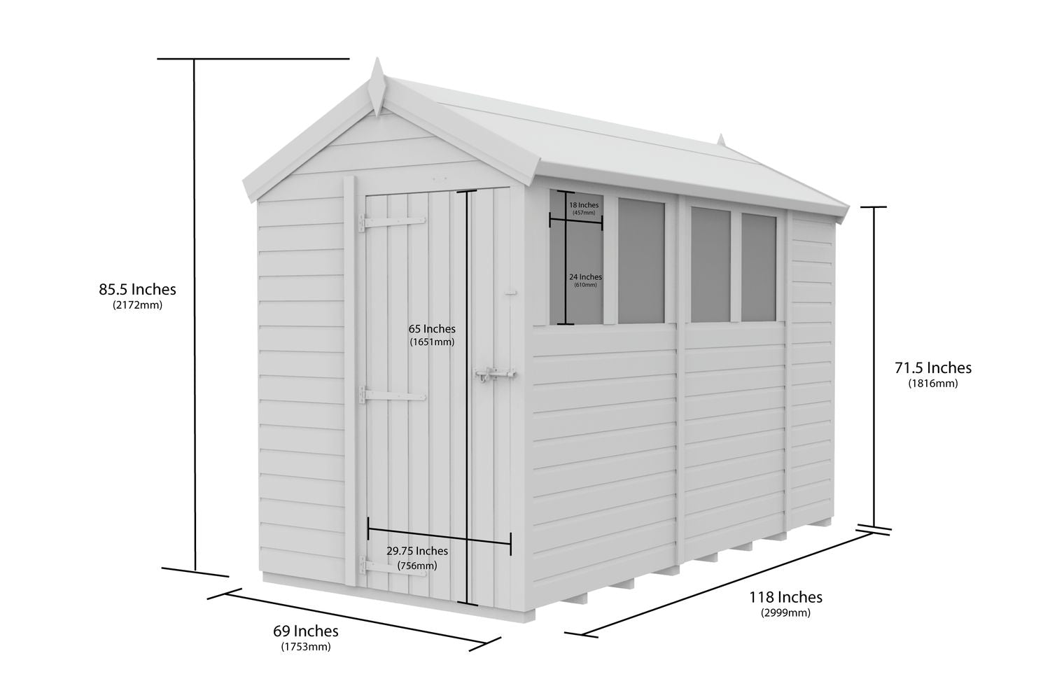 5 X 10 Apex Security Shed-2