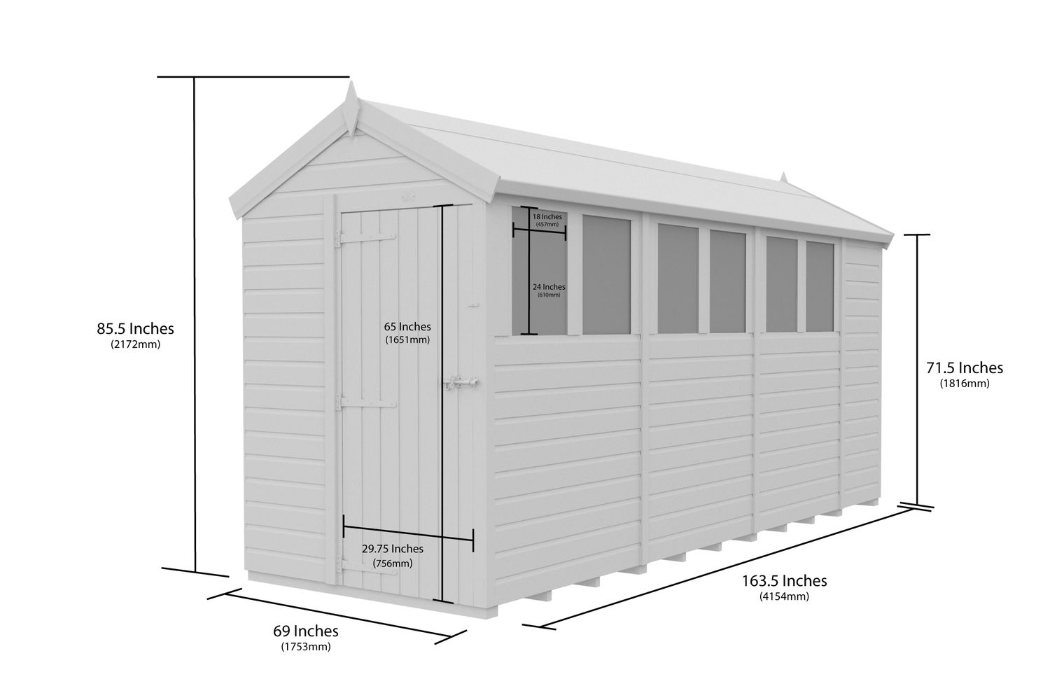 5 X 14 Apex Security Shed-2