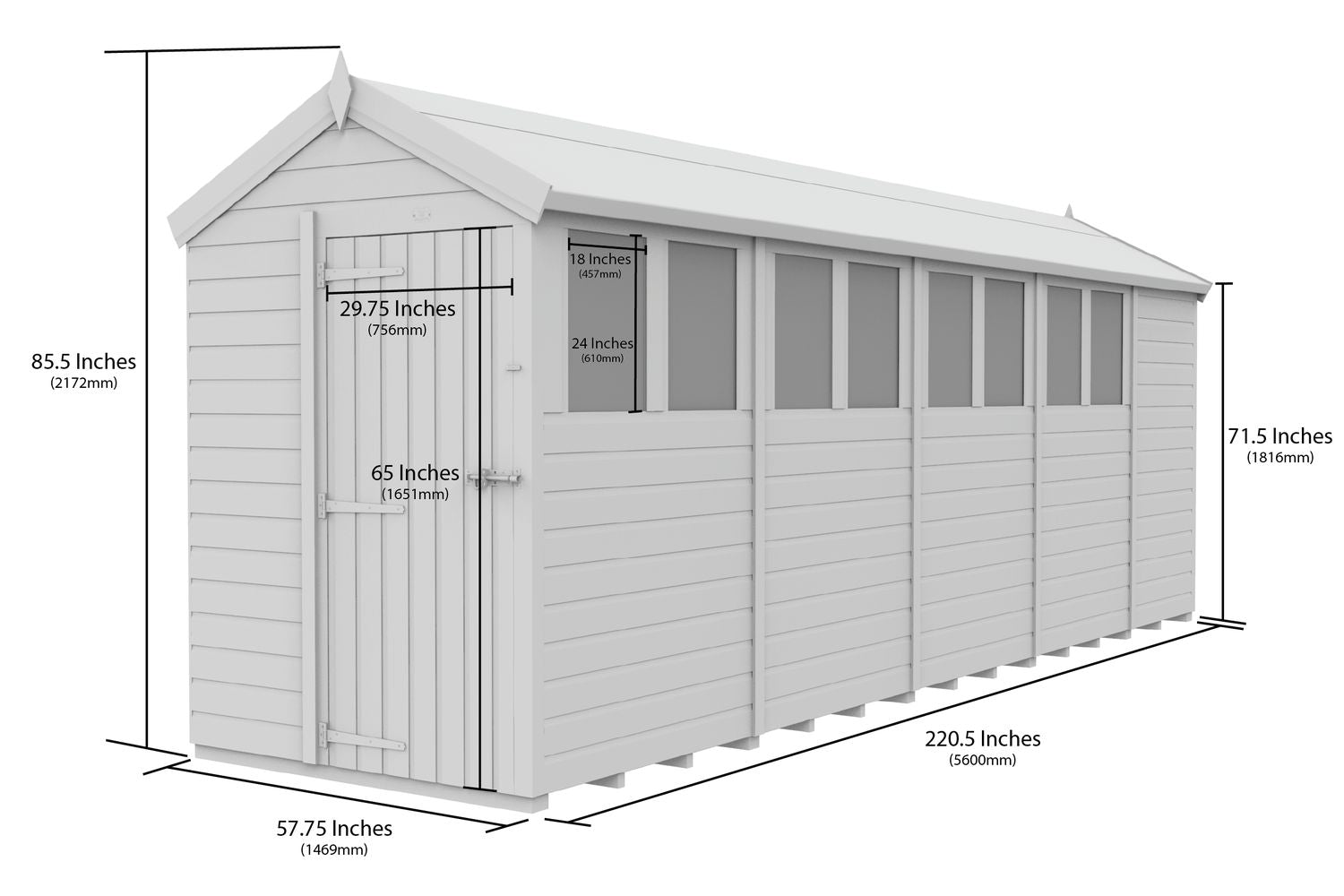 5 X 19 Apex Security Shed-2