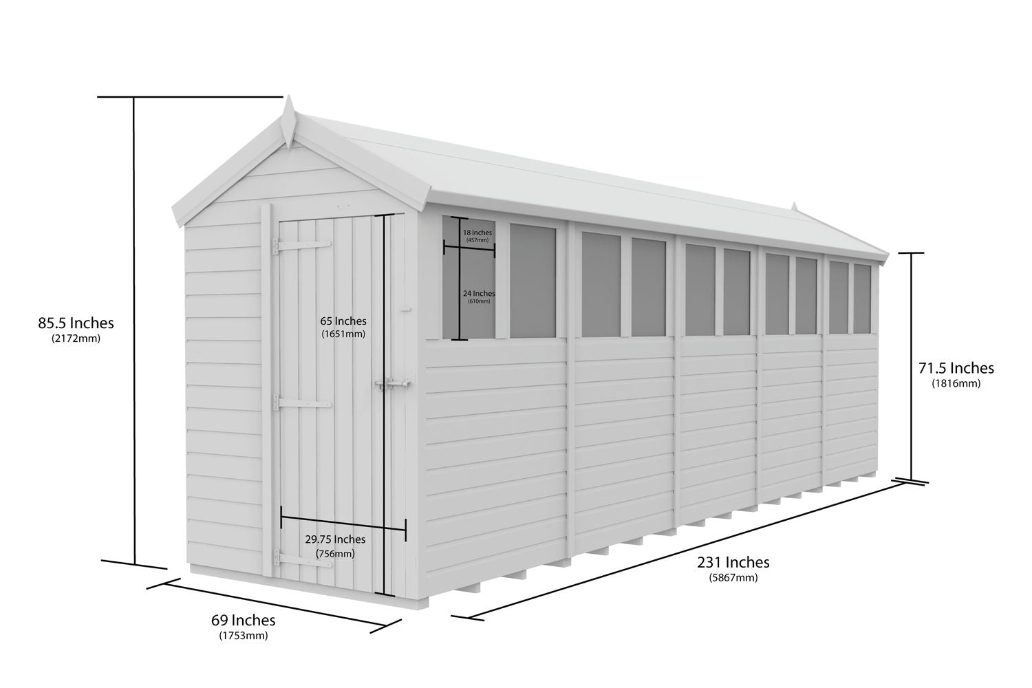 5 X 20 Apex Security Shed-2