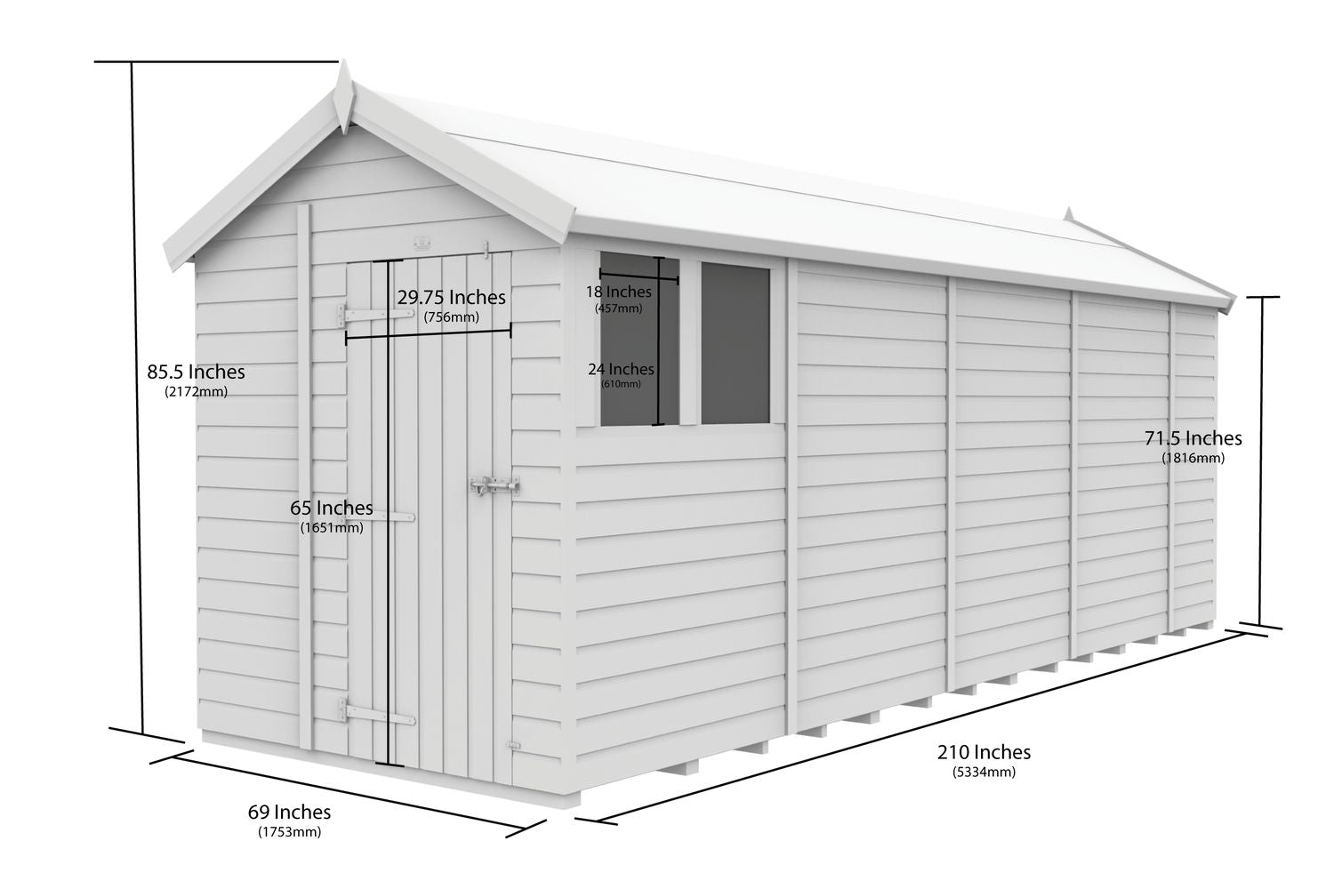 6 X 18 Apex Security Shed-2