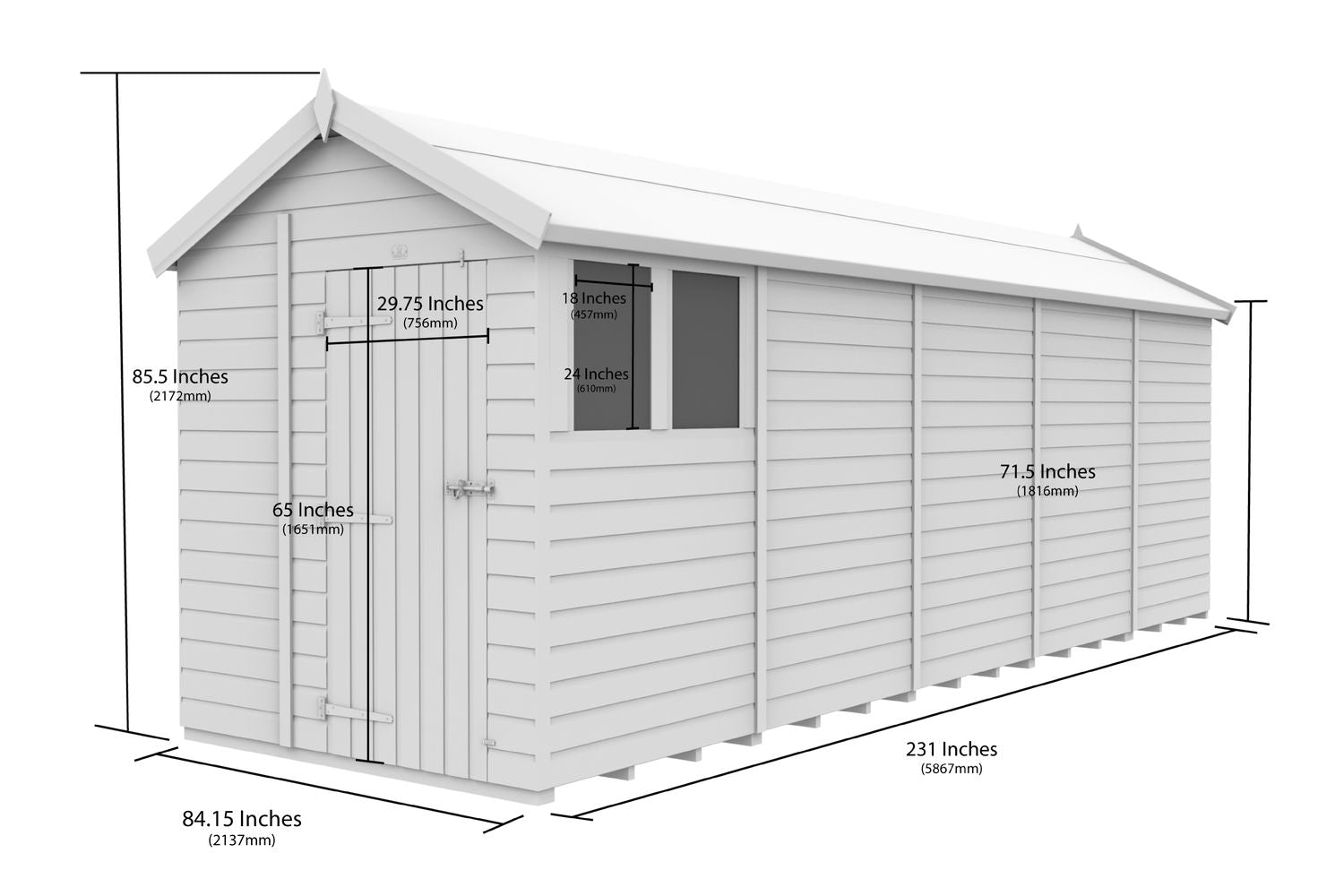 7 X 20 Apex Security Shed-9