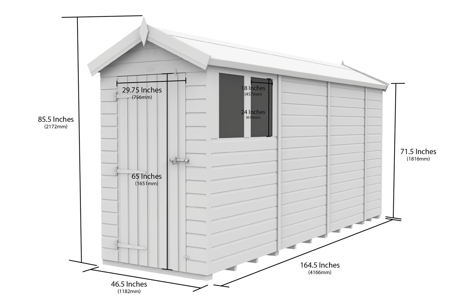 4 X 14 Apex Security Shed Double Door-2