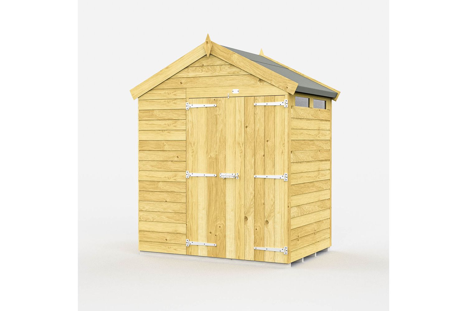 6 X 4 Apex Security Shed Double Door